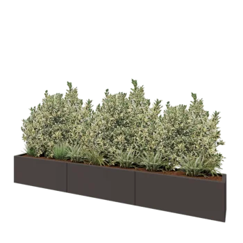 Jardinera XXL de acero - Rectángulo - 300 x 30 x 40 cm - RAL7016 mate (gris antracita) - Sin placa inferior