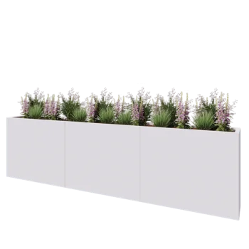 Jardinera XXL de acero - Rectángulo - 300 x 30 x 80 cm - RAL9010 mate (blanco) - Sin placa inferior