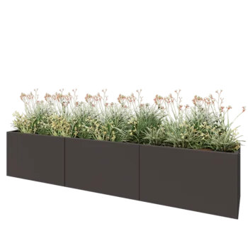 Jardinera XXL de acero - Rectángulo - 300 x 50 x 60 cm - Otro color RAL - Con placa inferior