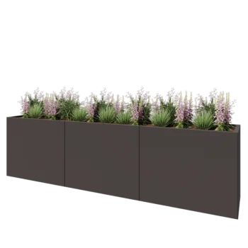 Jardinera XXL de acero - Rectángulo - 300 x 50 x 80 cm - Otro color RAL - Sin placa inferior