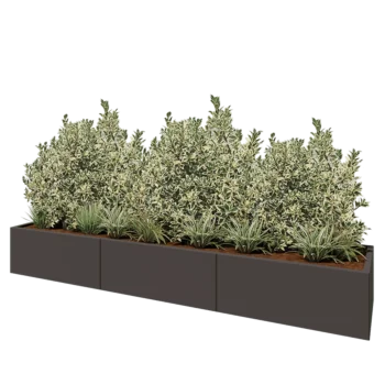 Jardinera XXL de acero - Rectángulo - 300 x 60 x 30 cm - Otro color RAL - Sin placa inferior