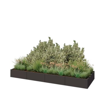 Jardinera XXL de acero - Rectángulo - 320 x 100 x 30 cm - Otro color RAL - Con placa inferior