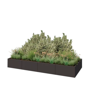 Jardinera XXL de acero - Rectángulo - 320 x 120 x 40 cm - Otro color RAL - Con placa inferior