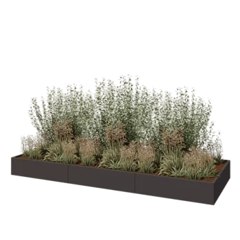 Jardinera XXL de acero - Rectángulo - 360 x 120 x 30 cm - Otro color RAL - Con placa inferior