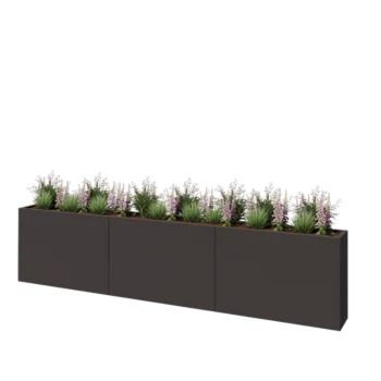Jardinera XXL de acero - Rectángulo - 360 x 30 x 80 cm - Otro color RAL - Sin placa inferior