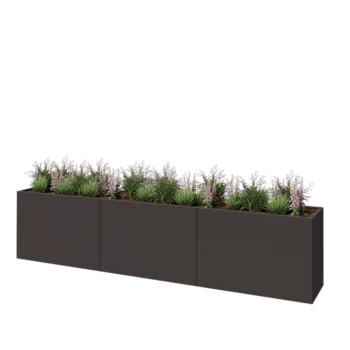 Jardinera XXL de acero - Rectángulo - 360 x 50 x 80 cm - Otro color RAL - Sin placa inferior