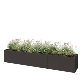Jardinera XXL de acero - Rectángulo - 360 x 60 x 60 cm - Otro color RAL - Con placa inferior