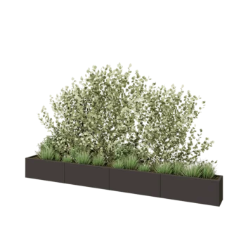 Jardinera XXL de acero - Rectángulo - 400 x 30 x 40 cm - RAL7016 mate (gris antracita) - Sin placa inferior
