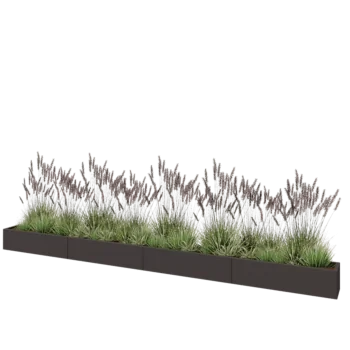 Jardinera XXL de acero - Rectángulo - 480 x 30 x 30 cm - Otro color RAL - Con placa inferior