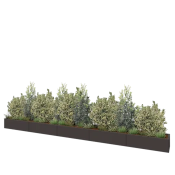 Jardinera XXL de acero - Rectángulo - 500 x 40 x 30 cm - RAL7016 mate (gris antracita) - Con placa inferior