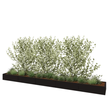 Jardinera XXL de acero - Rectángulo - 500 x 60 x 30 cm - RAL9005 mate (negro) - Sin placa inferior