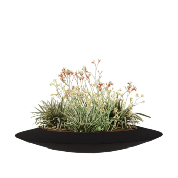 Jardinera de fibra de vidrio - Cuenco - Ø 120 x 20 cm - RAL9005 mate (negro) - Con fondo