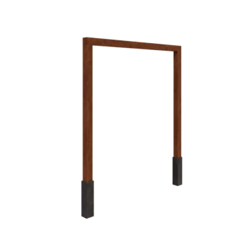 Pérgola de acero corten - Recto - 250 x 230 cm - Con base de hormigón