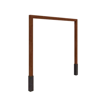 Pérgola de acero corten - Recto - 300 x 230 cm - Con base de hormigón