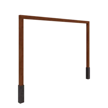 Pérgola de acero corten - Recto - 400 x 230 cm - Con base de hormigón