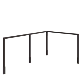 Pérgola de acero - Esquina - 600 x 412 x 230 cm - RAL7016 mate (gris antracita) - Con base de hormigón