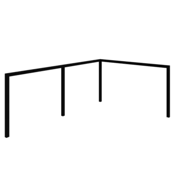 Pérgola de acero - Esquina - 600 x 412 x 230 cm - RAL9005 mate (negro) - Sin base de hormigón