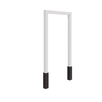 Pérgola de acero - Recto - 150 x 230 cm - RAL9010 mate (blanco) - Con base de hormigón