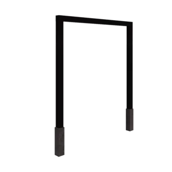 Pérgola de acero - Recto - 250 x 230 cm - RAL9005 mate (negro) - Con base de hormigón