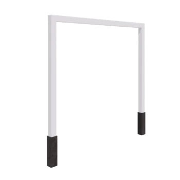 Pérgola de acero - Recto - 300 x 230 cm - RAL9010 mate (blanco) - Con base de hormigón