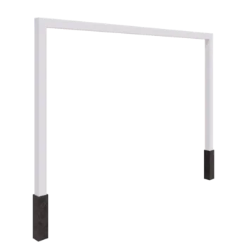 Pérgola de acero - Recto - 400 x 230 cm - RAL9010 mate (blanco) - Con base de hormigón