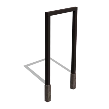 Pérgola de acero - Recto - 150 x 230 cm - RAL9005 mate (negro) - Con base de hormigón