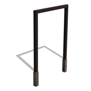 Pérgola de acero - Recto - 200 x 230 cm - RAL9005 mate (negro) - Con base de hormigón