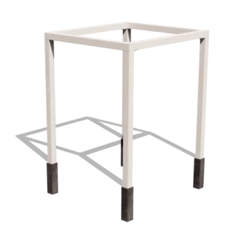 Pérgola de acero - Cuadrado - 224 x 200 x 230 cm - RAL9010 mate (blanco) - Con base de hormigón