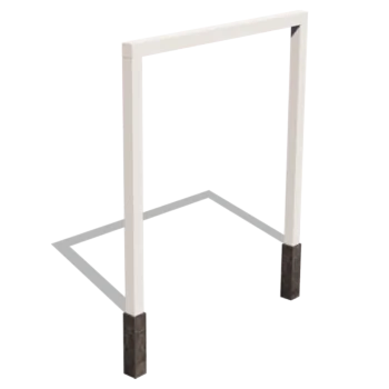 Pérgola de acero - Recto - 250 x 230 cm - RAL9010 mate (blanco) - Con base de hormigón