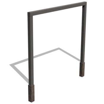 Pérgola de acero - Recto - 300 x 230 cm - RAL9005 mate (negro) - Sin base de hormigón