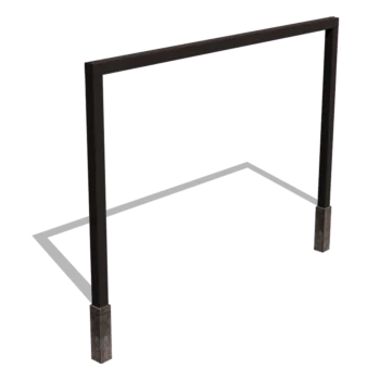 Pérgola de acero - Recto - 400 x 230 cm - RAL9005 mate (negro) - Sin base de hormigón