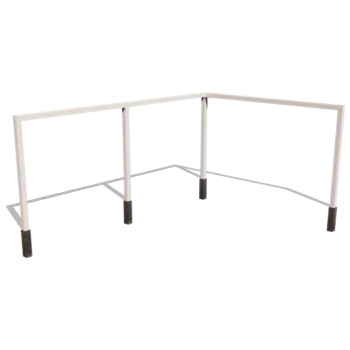 Pérgola de acero - Esquina - 600 x 412 x 230 cm - RAL9010 mate (blanco) - Con base de hormigón