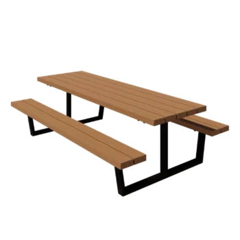 Mesa de picnic de acero - Georgia L - 240 x 163 x 75 cm - Con madera de Douglas