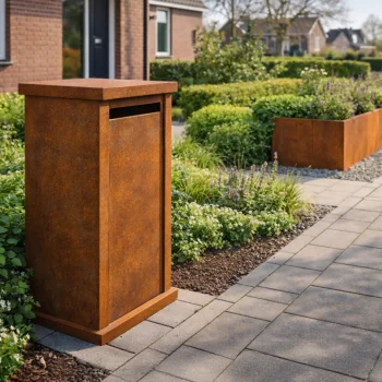 Buzón de acero corten - Arizona M - 60 x 40 x 100 cm