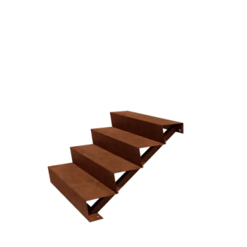 Escalera de jardín de acero corten - 4-peldaños - 96 x 100 x 68 cm
