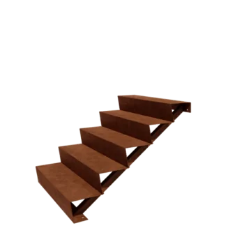 Escalera de jardín de acero corten - 5-peldaños - 120 x 100 x 85 cm