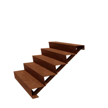 Escalera de jardín de acero corten - 5-peldaños - 120 x 120 x 85 cm