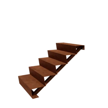 Escalera de jardín de acero corten - 5-peldaños - 120 x 80 x 85 cm