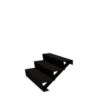 Escalera de jardín de acero - 3-peldaños - 72 x 100 x 51 cm - RAL9005 mate (negro)