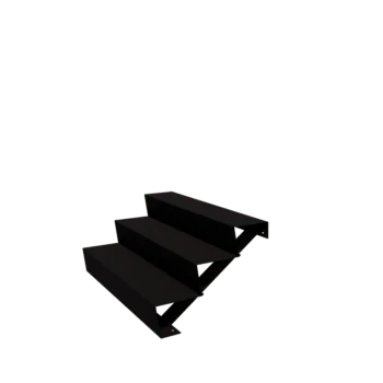 Escalera de jardín de acero - 3-peldaños - 72 x 120 x 51 cm - RAL9005 mate (negro)