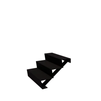 Escalera de jardín de acero - 3-peldaños - 72 x 80 x 51 cm - RAL9005 mate (negro)