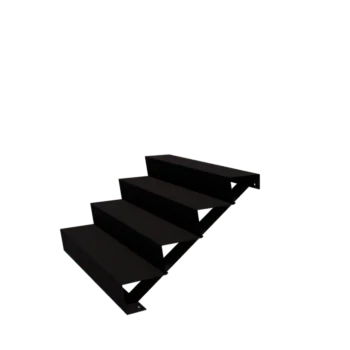 Escalera de jardín de acero - 4-peldaños - 96 x 120 x 68 cm - RAL9005 mate (negro)