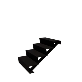 Escalera de jardín de acero - 4-peldaños - 96 x 80 x 68 cm - RAL9005 mate (negro)
