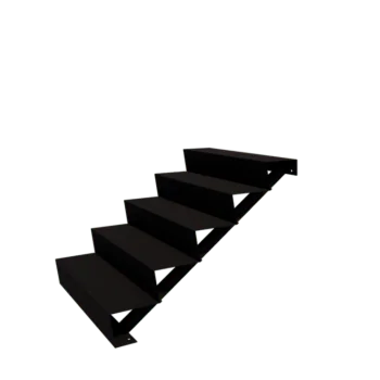Escalera de jardín de acero - 5-peldaños - 120 x 100 x 85 cm - RAL9005 mate (negro)