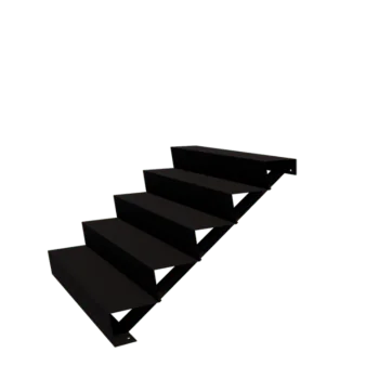 Escalera de jardín de acero - 5-peldaños - 120 x 120 x 85 cm - RAL9005 mate (negro)