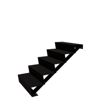 Escalera de jardín de acero - 5-peldaños - 120 x 80 x 85 cm - RAL9005 mate (negro)