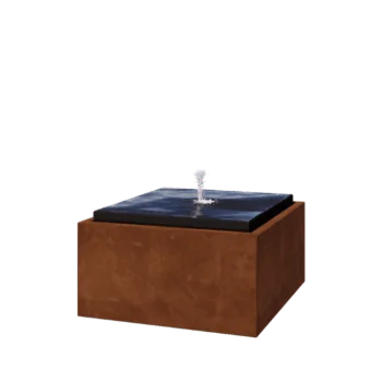 Fuente de acero corten - Orin - 80 x 80 x 40 cm - Con Iluminación LED