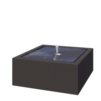 Fuente de aluminio - Lyra - 100 x 100 x 40 cm - RAL7016 mate (gris antracita) - Con Iluminación LED