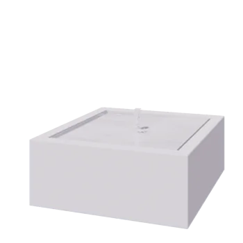 Fuente de aluminio - Lyra - 120 x 120 x 40 cm - RAL9010 mate (blanco) - Con Iluminación LED