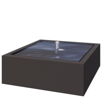 Fuente de aluminio - Lyra - 120 x 120 x 40 cm - RAL7016 mate (gris antracita) - Con Iluminación LED